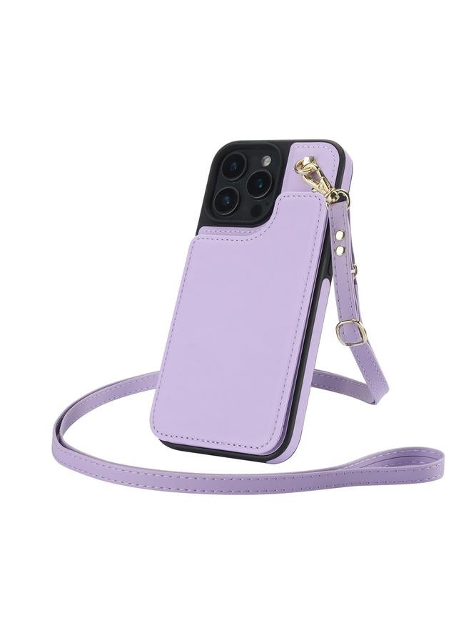 Zaboon Case For iPhone 13 Pro Max Crossbody Dual-Buckle Wallet Back Leather Phone Case - Image 3
