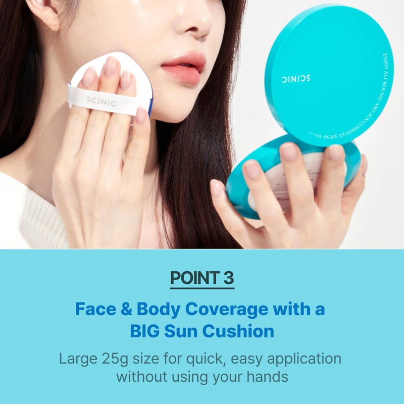 SCINIC Enjoy All Round Airy Sun Cushion EX SPF50+PA++++, 0.88 Fl Oz (Pack of 1) - Image 5