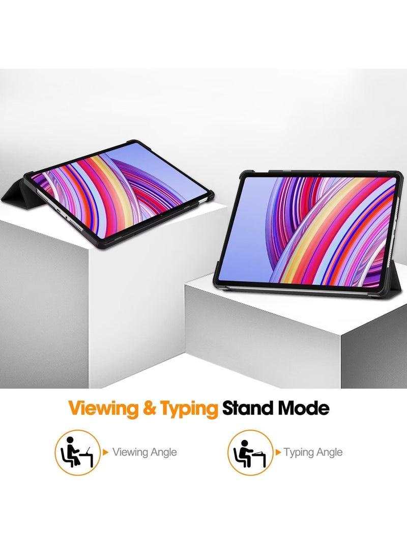 URBBKING Slim Stand Hard Back Shell Smart Cover Case for Redmi Pad Pro 12.1 inch, Auto Wake/Sleep Black - Image 3