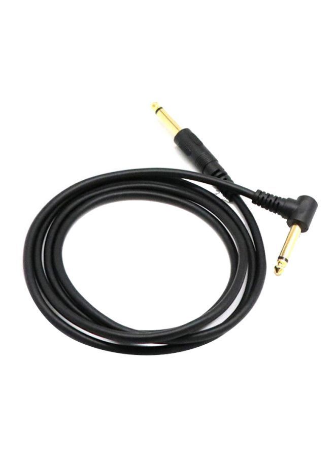 NIBEMINENT 6.35mm Mono Straight To Male TS Right Angle Adapter Cable Black/Gold  - Image 1