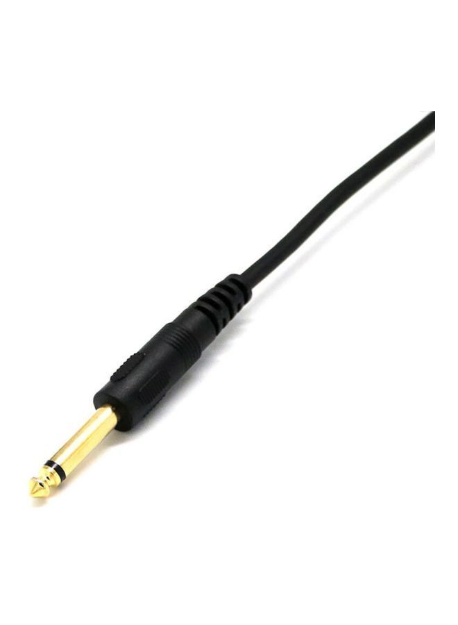NIBEMINENT 6.35mm Mono Straight To Male TS Right Angle Adapter Cable Black/Gold  - Image 2