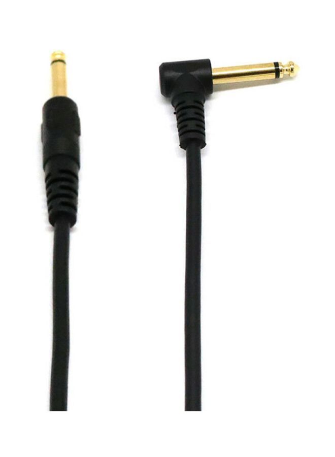 NIBEMINENT 6.35mm Mono Straight To Male TS Right Angle Adapter Cable Black/Gold  - Image 3