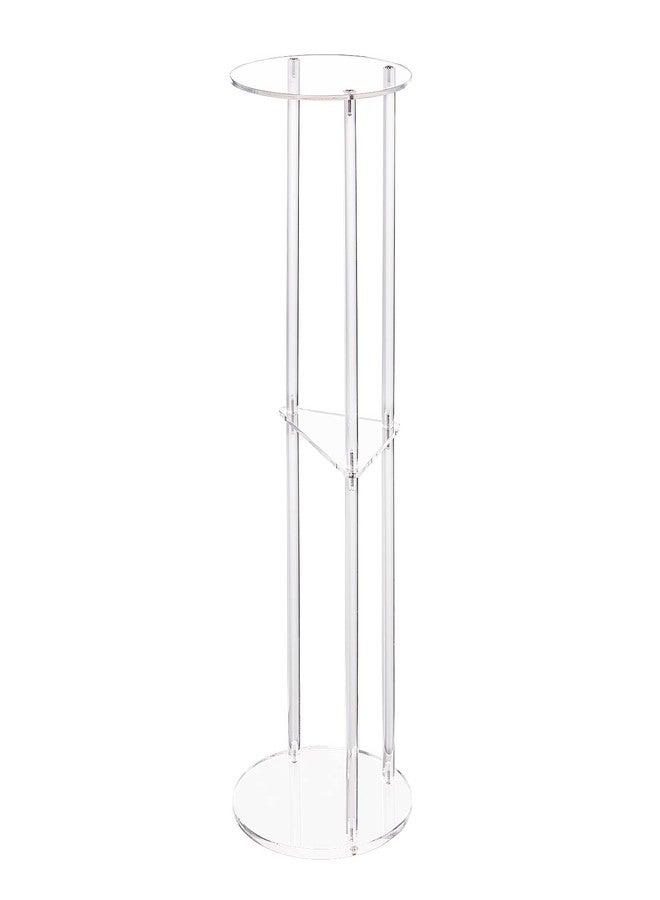 HMYHUM Clear Acrylic Drink Table for Small Spaces, Martini Table for Living Room, Small Drink Side Table, 3 Tiers, C Shaped, 8" L x 8" W x 26" H - Image 1