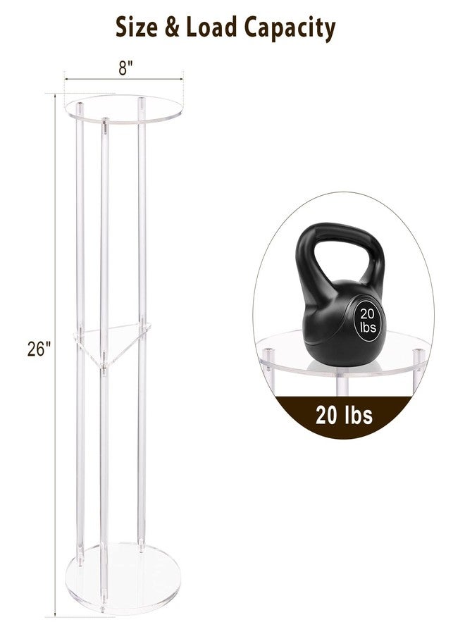 HMYHUM Clear Acrylic Drink Table for Small Spaces, Martini Table for Living Room, Small Drink Side Table, 3 Tiers, C Shaped, 8" L x 8" W x 26" H - Image 2