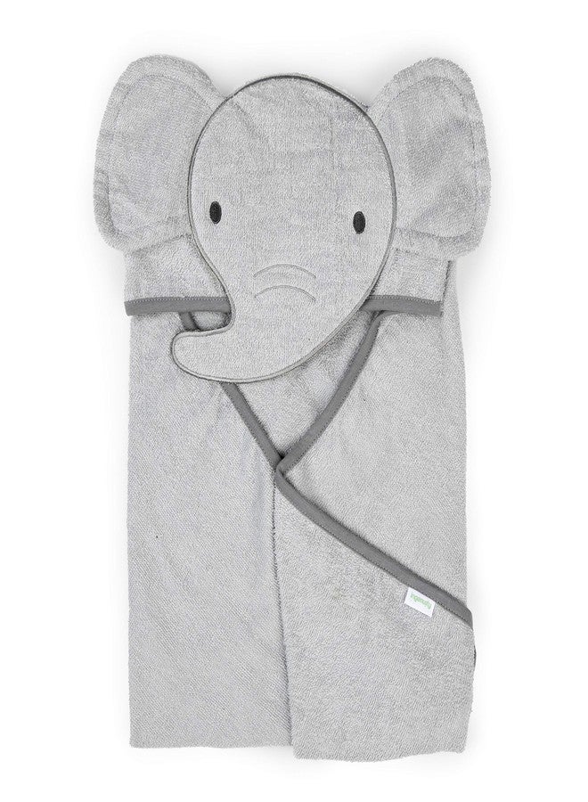 Ingenuity Clean & Cuddly Hooded Baby Elephant Bath Animal Towel - Perfect Shower Gift - Grazer - Image 1