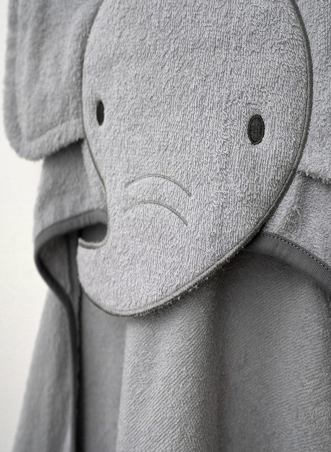 Ingenuity Clean & Cuddly Hooded Baby Elephant Bath Animal Towel - Perfect Shower Gift - Grazer - Image 3