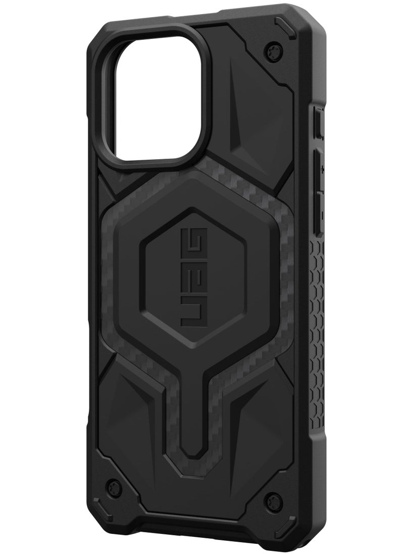 Urban Armor Gear - UAG Monarch for iPhone 16 Pro MAX Case Cover [25 Feet Drop tested]  - Carbon Fiber - Image 1