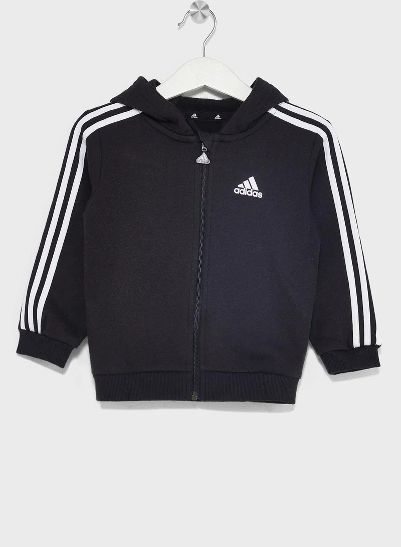 adidas بدلات تدريب رياضية سوداء للأطفال حديثي الولادة - أشهر