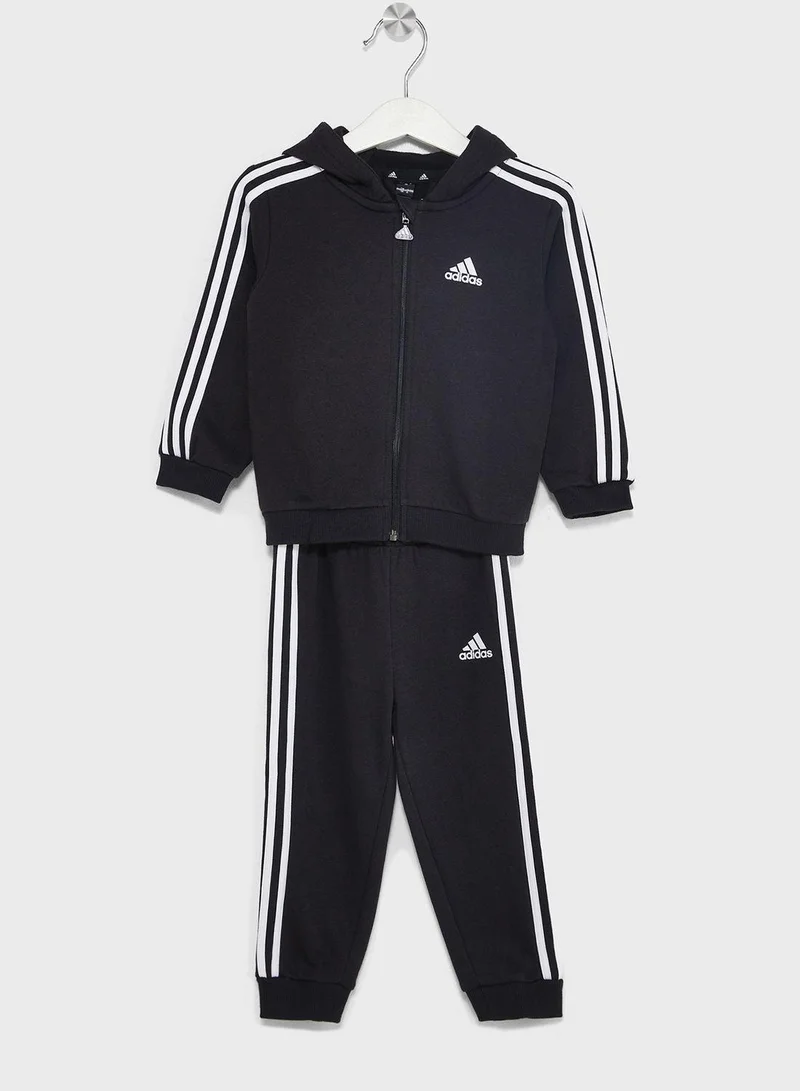 adidas بدلات تدريب رياضية سوداء للأطفال حديثي الولادة - أشهر