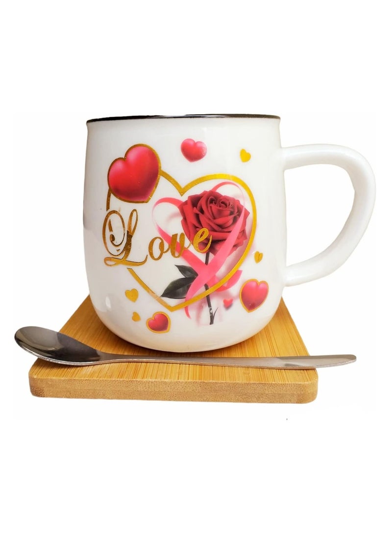 FAM Ceramic Mug With Coaster Pad And Spoon - Image 2
