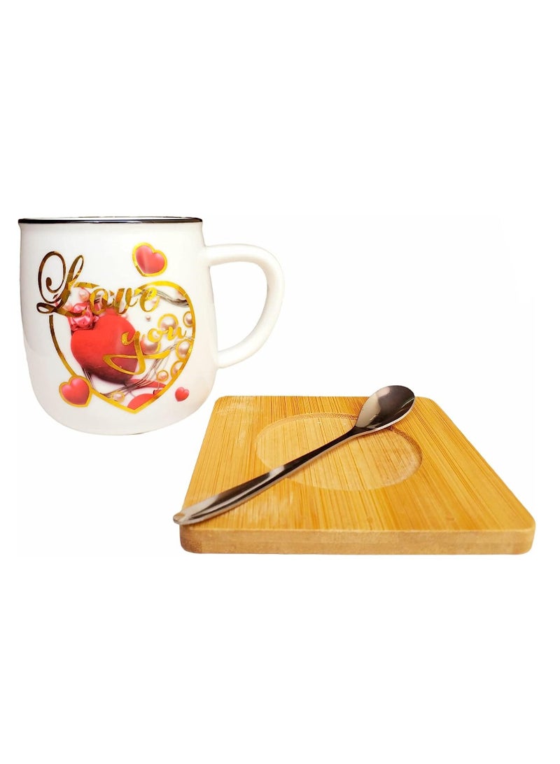 FAM Ceramic Mug With Coaster Pad And Spoon - Image 4