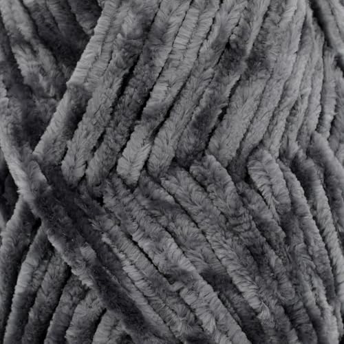 YARFOFUN 100g Velvet Chenille Yarn for Crocheting,Dark Grey Fluffy Velvet Plush Yarn Thick Soft Chunky Chenille Yarn Baby Blanket Yarn for Crocheting Knitting Beginners（Dark Grey） - Image 2