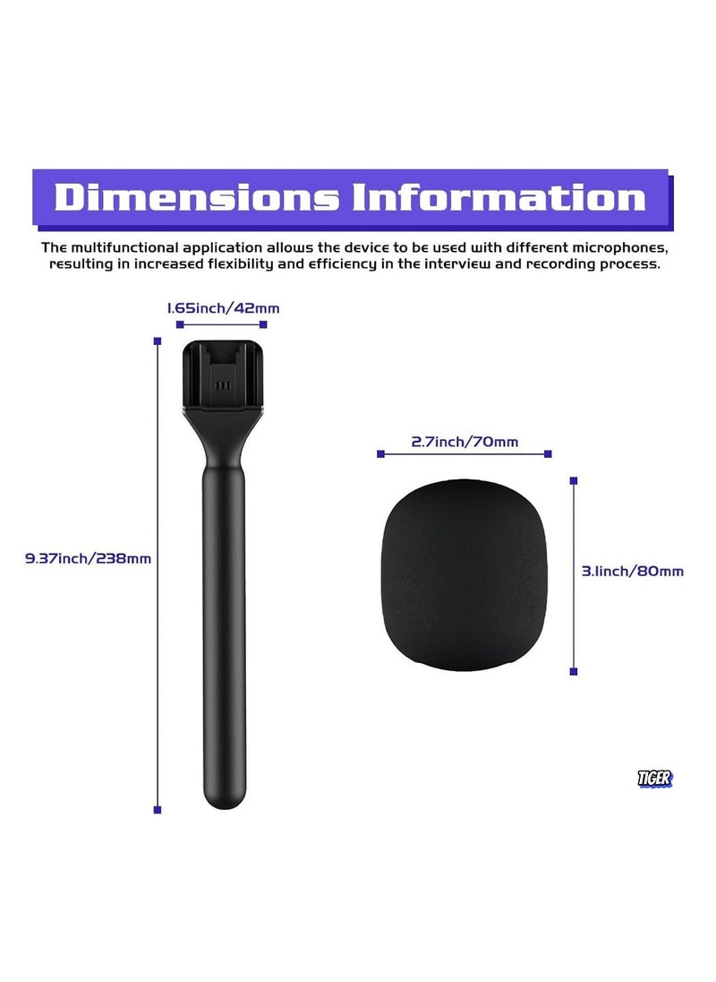 TIGER Title: Universal Interview Handheld Adapter – Stand Holder Wireless Interview Lavalier Microphone Adapter for Wireless GO I/II, Rode Wireless Me/Pro, DJI Mic 1/2 - Image 3