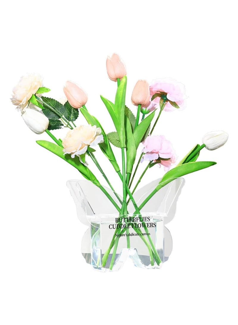 SYOSI Butterfly Shaped Acrylic Flower Vase, Elegant Decorative Clear Vase for Home, Office & Event Décor, Aesthetic Gift for Book Lovers and Women, Unique Shelf or Desk Decor (Clear) - Image 2