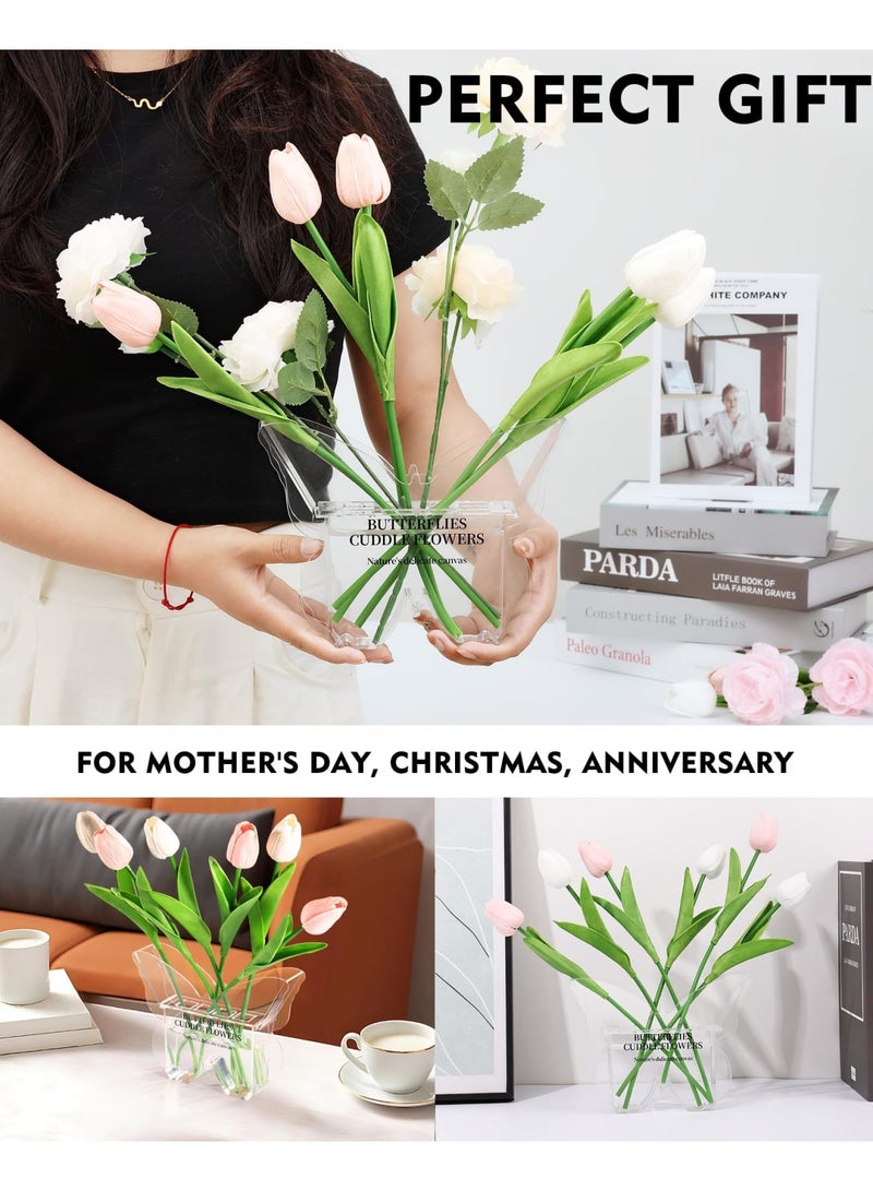 SYOSI Butterfly Shaped Acrylic Flower Vase, Elegant Decorative Clear Vase for Home, Office & Event Décor, Aesthetic Gift for Book Lovers and Women, Unique Shelf or Desk Decor (Clear) - Image 3