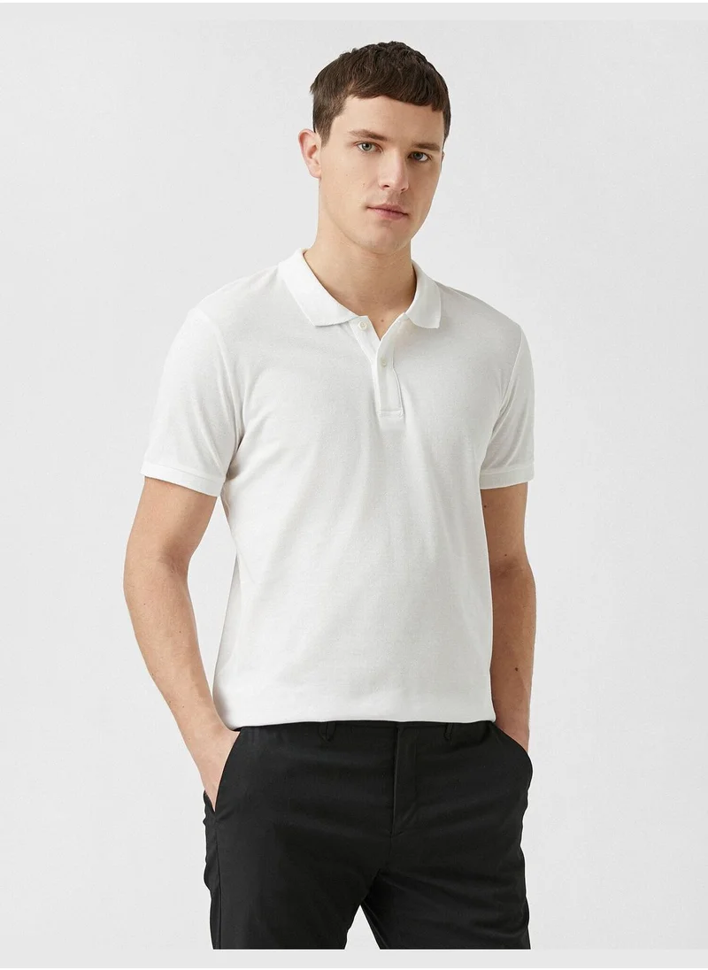 كوتون Basic Polo Neck T-Shirt