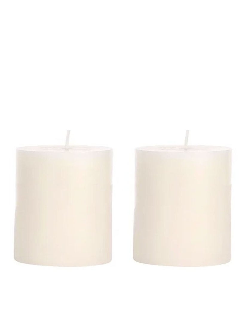 Aroma - 2-Piece Pillar Candle White - Image 1