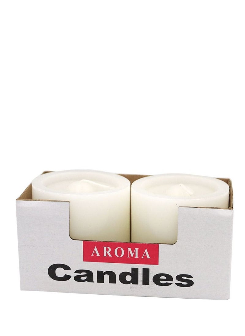 Aroma - 2-Piece Pillar Candle White - Image 1