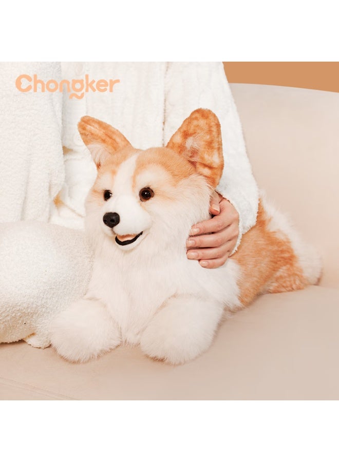 Chongker Faux Dog Plush Toy, Corgi Pillow, Lying Posture Stuffed Animal, Gift For Girlfriend, Children's Birthday Present - Image 1