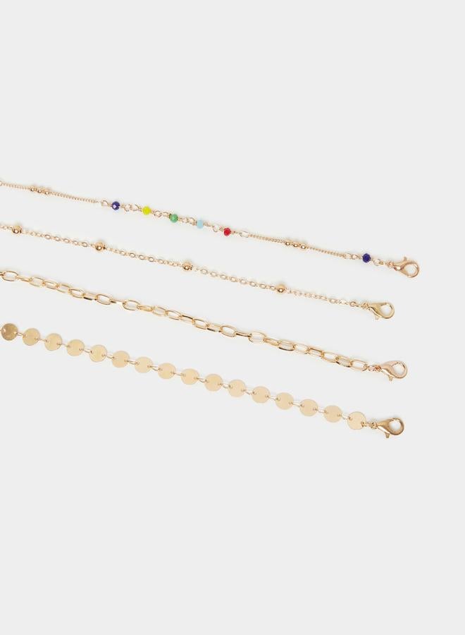 Styli Styli Set of 4 - Link Chain Anklet with Lobster Clasp  - Image 3