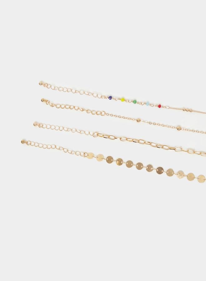 Styli Styli Set of 4 - Link Chain Anklet with Lobster Clasp  - Image 4