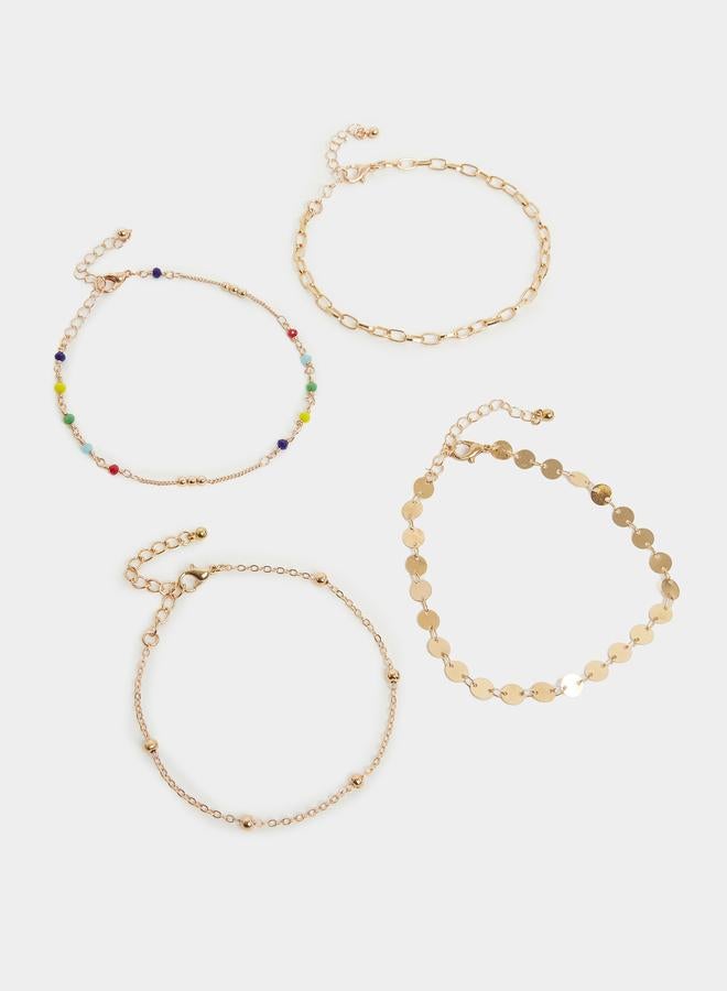 Styli Styli Set of 4 - Link Chain Anklet with Lobster Clasp  - Image 1