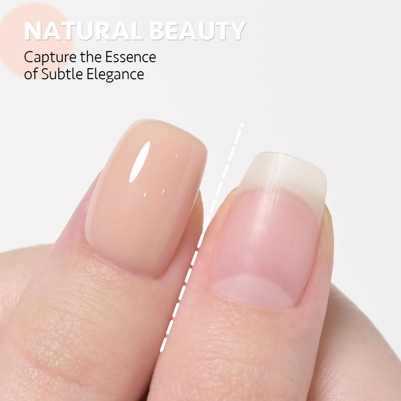 GAOY Nude Jelly Gel Nail Polish, 16ml Sheer Translucent Netural Soak Off Gel Polish, UV Light Cure for Nail Art DIY at Home, 2950 Bright Nude - Image 3