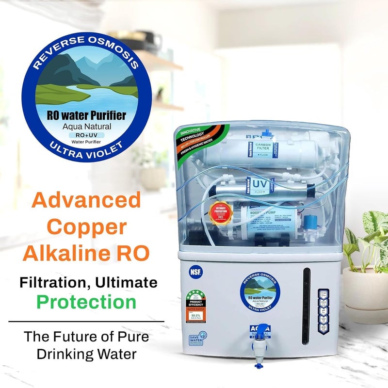 AQUA RO PURE WATER PURIFER 4x Alkaline Filter Technollogy RO Water Purifier with Fully Automatic Function and Inbuilt TDS Controller, RO, UV, UF Purification, Multisource Water Compatibility  - Image 2