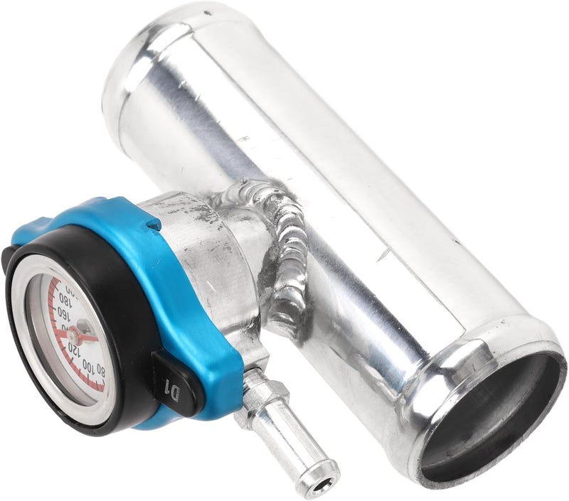 Radiator Inline Filler Neck 38mm 112in OD with Temp Display Cap T6061 Aluminum Polished for Automotive Cooling Systems - Image 4