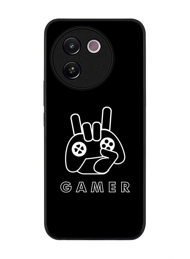 Stylizedd Rugged Black edge case for Vivo V30e, Slim fit Soft Case Flexible Rubber Edges Anti Drop TPU Gel Thin Cover -  Gamer - Image 1