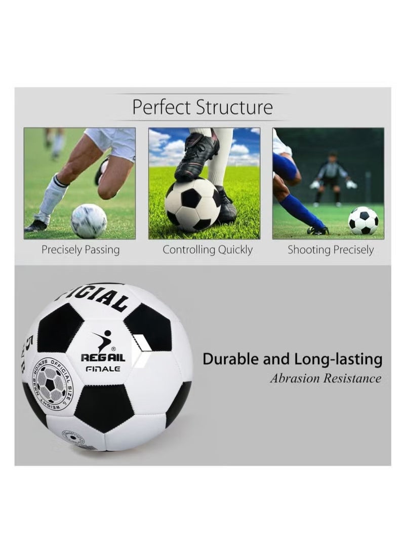 REGAIL Professional Football Competition Ball - Size 5 High-Quality PU Leather Football - Essential for Training and Matches - Includes Free Gift - Image 2