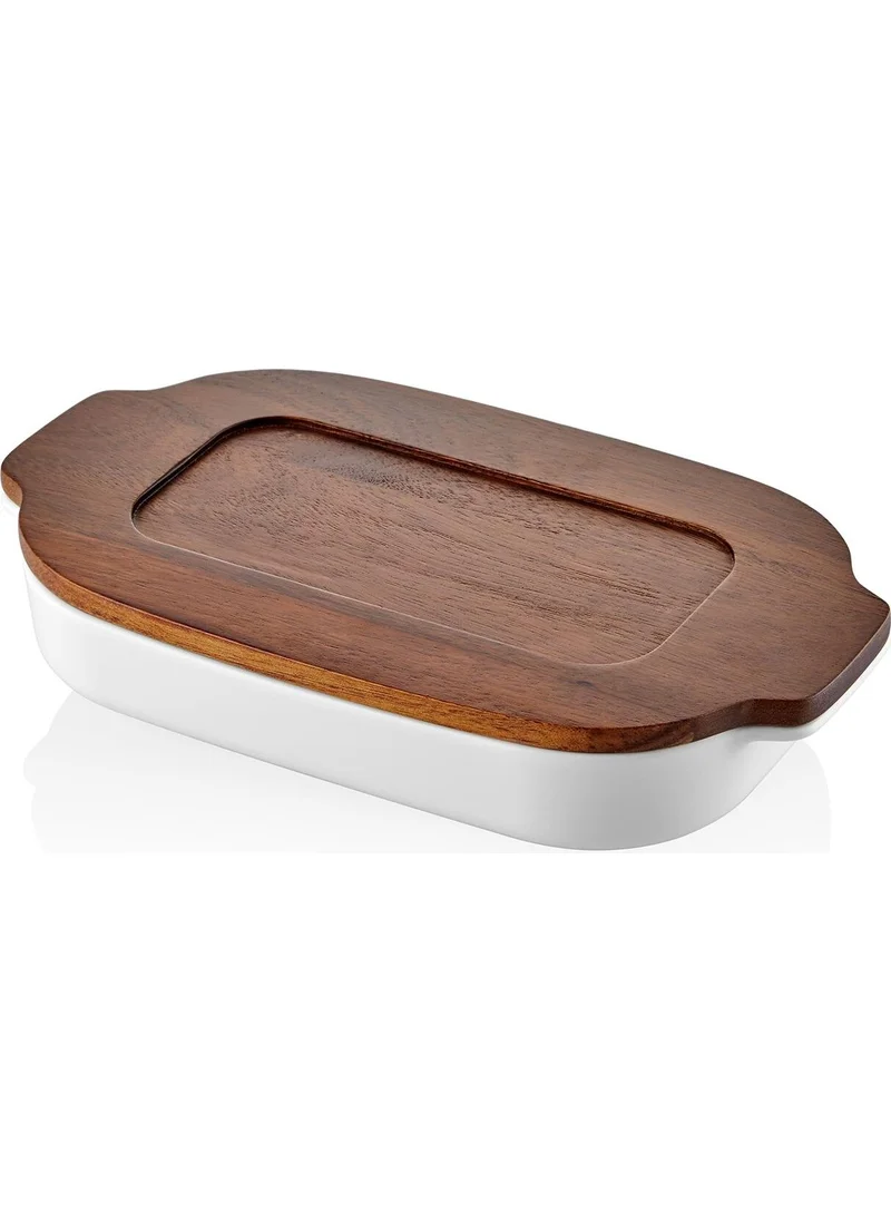 The Mia Woody Baking Dish with Lid 36 X 22 Cm