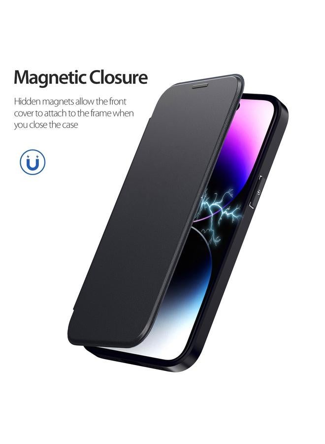 S-TOP Case For iPhone 15 RFID Blocking Adsorption Flip MagSafe Leather Phone Case - Image 3