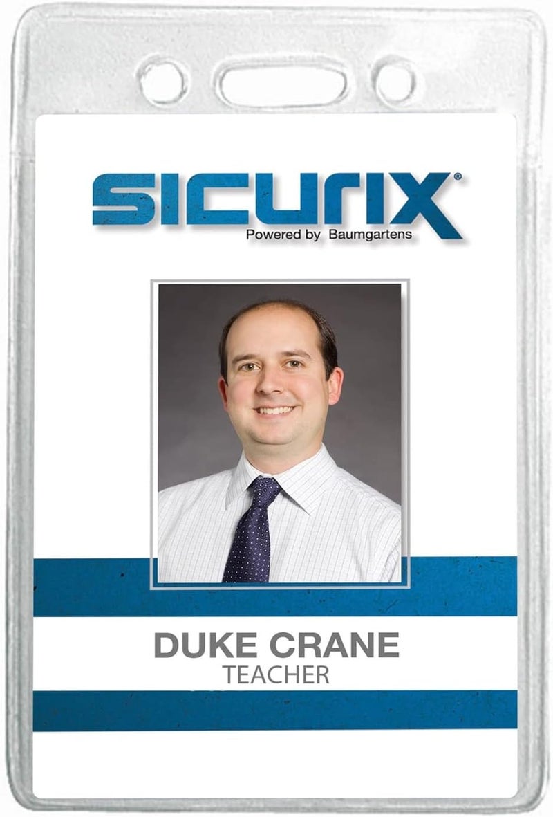 Baumgartens Sicurix Badge Holder Vertical 234 x 418 Clear 12Pack BAU67820 - Image 1