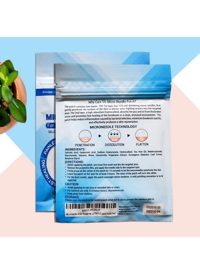 Care Me Microdart Acne Patches With 173 Microcrystals (18 Stickers/2 Packs) Best For Cystic Or Hormonal Pimples Zits Breakouts Blemish At Early Stage  - Image 3