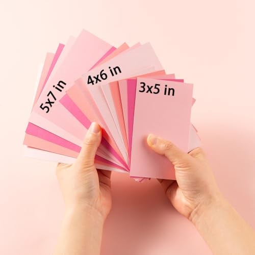 Topeen 50 Sheets Colored Cardstock Paper 5 Colors, 250 GSM Heavy Card Stock for DIY Art Projects, Cards (Pink, 5x7) - Image 2
