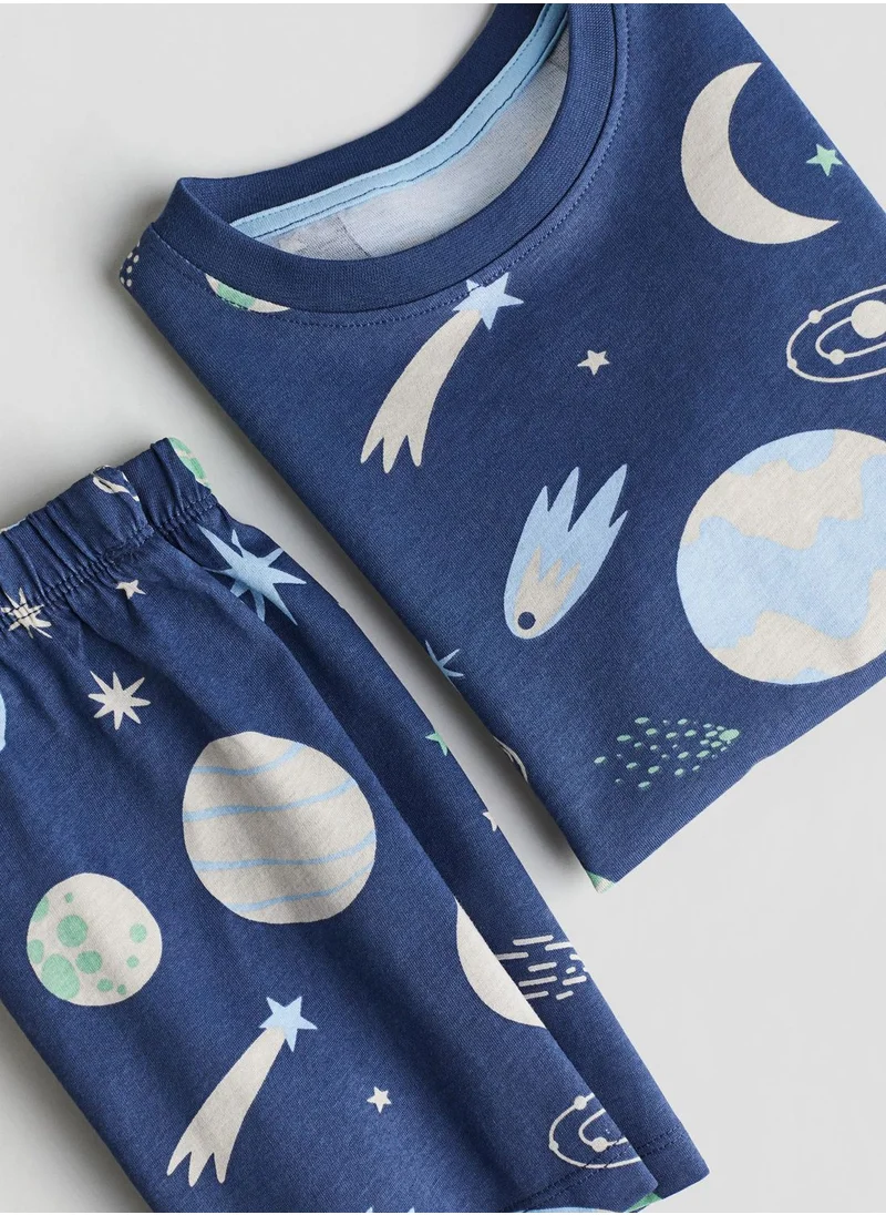 H&M Kids Printed Short T-Shirt Shorts