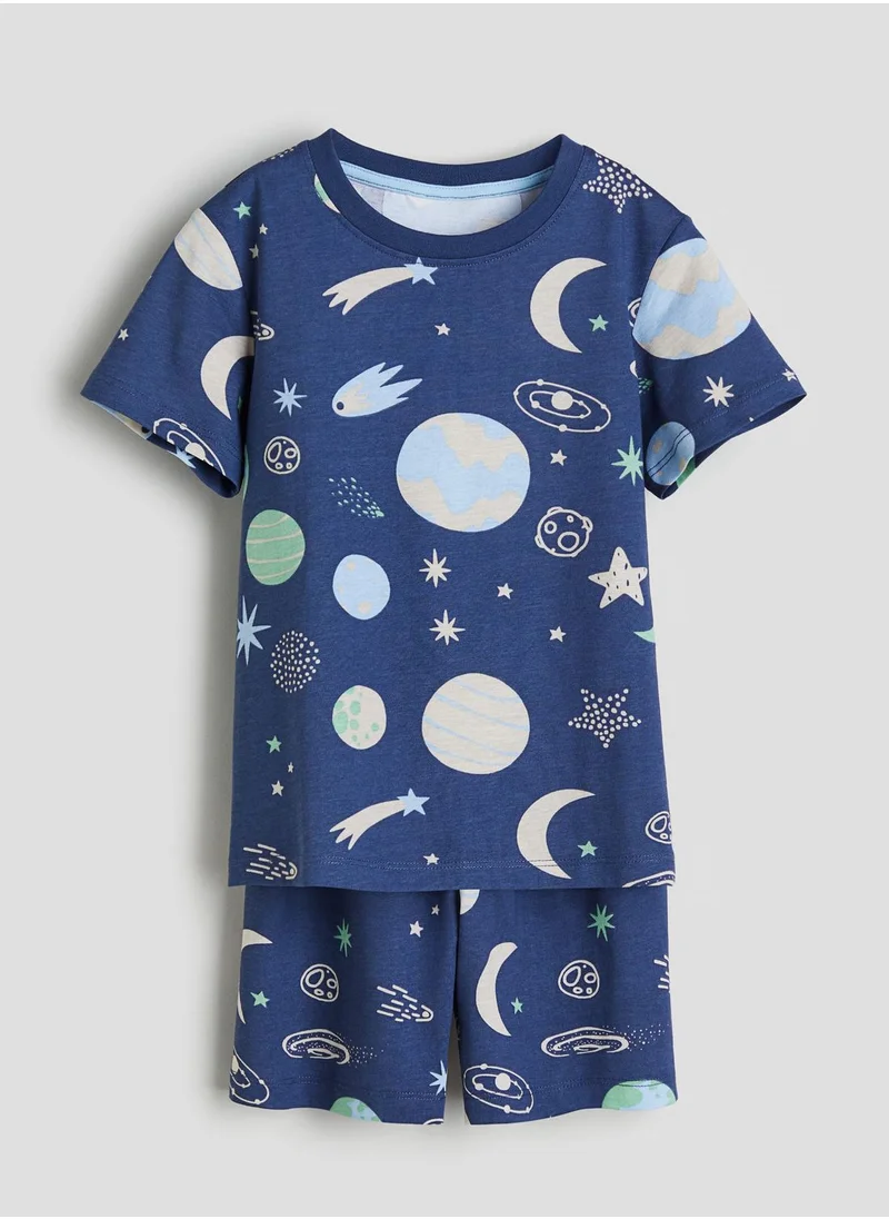 H&M Kids Printed Short T-Shirt Shorts