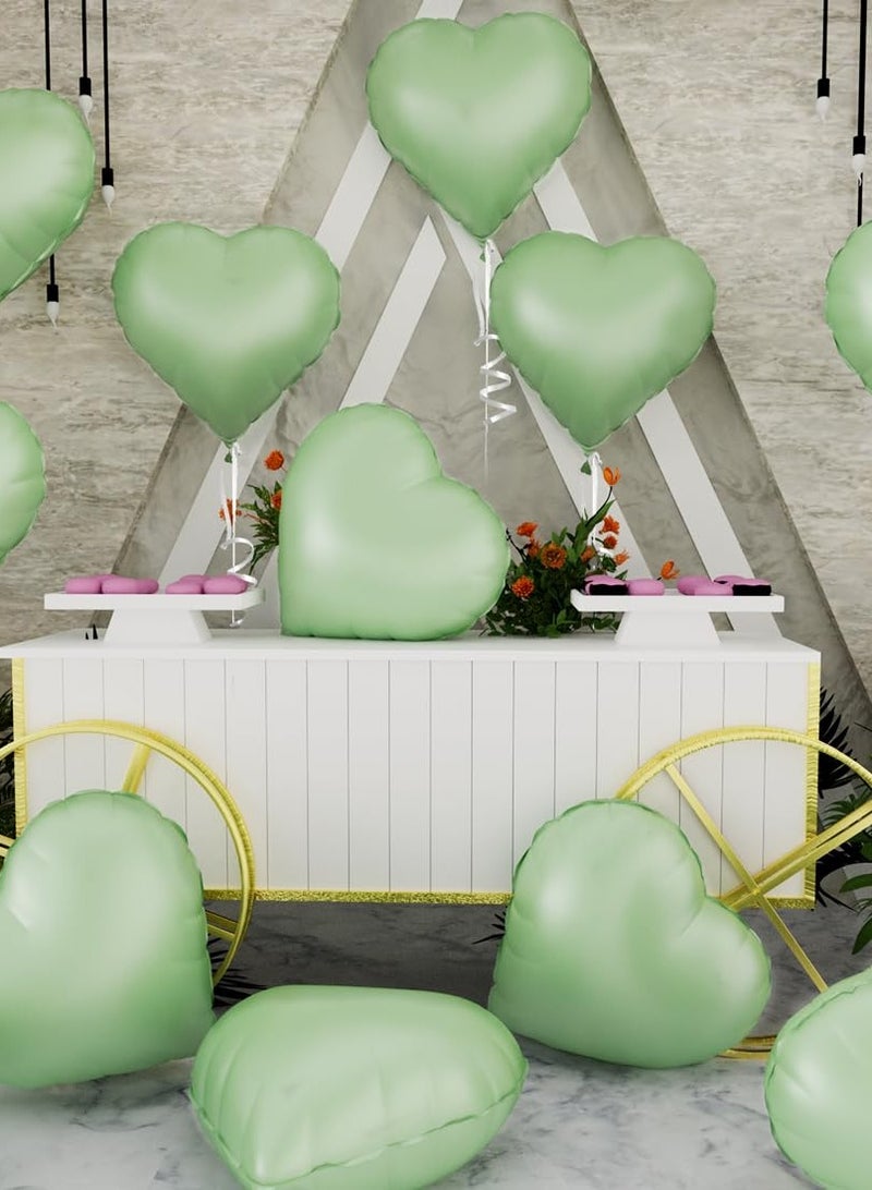 Heart shaped aluminum foil balloons green 20 pcs pack, heart shaped decorative balloons Suitable for birthday, wedding, romantic confession balloons - Image 2