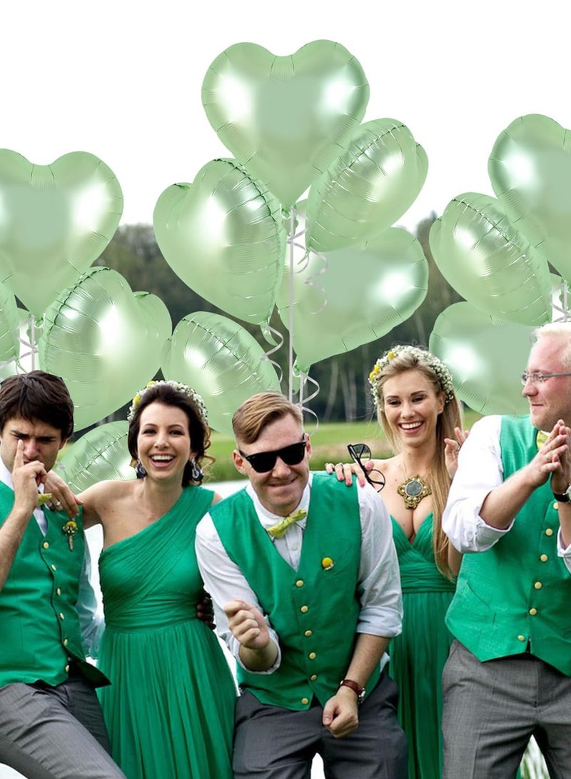 Heart shaped aluminum foil balloons green 20 pcs pack, heart shaped decorative balloons Suitable for birthday, wedding, romantic confession balloons - Image 5