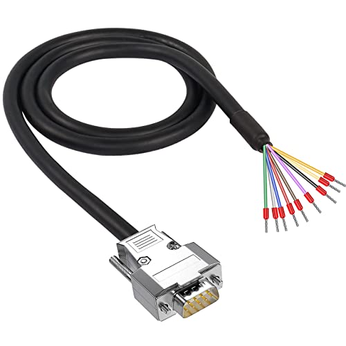 XMSJSIY DB9 Connector Adapter Cable, D-SUB 9Pin RS232 RS485 Serial Port Extension Cable Replacement with Bare Wire 22AWG (DB9 Male) - Image 1