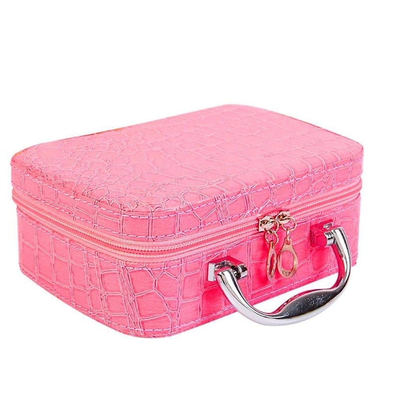 CLOMANA Gabru Multifunction Travel Cosmetic MakeUp Bag with Small Mirror Adjustable Dividers for Cosmetics Makeup Brushes Multicolour - Image 2