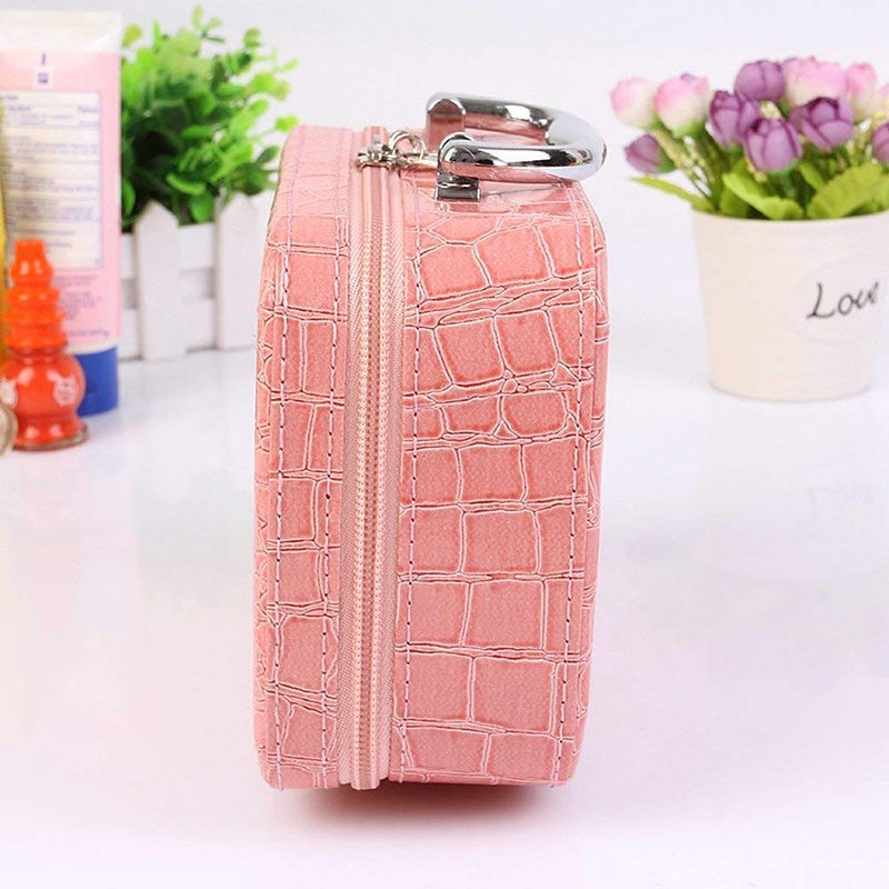 CLOMANA Gabru Multifunction Travel Cosmetic MakeUp Bag with Small Mirror Adjustable Dividers for Cosmetics Makeup Brushes Multicolour - Image 3