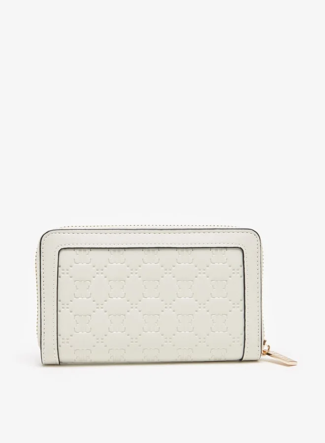 ELLE Women's Embossed Monogram Zip Around Wallet