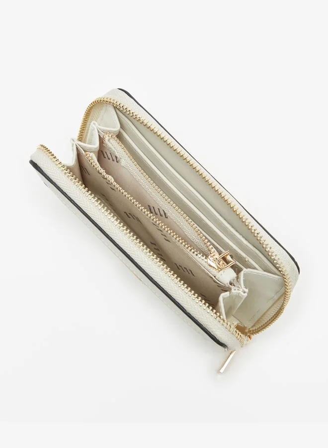 ELLE Women's Embossed Monogram Zip Around Wallet