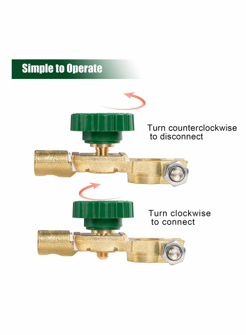 Cut/Shut Off Marine Battery Switch, Battery Quick Disconnect Switch Top Post Switch Cut/Shut Off Switch Battery Master Isolator Switch for Boat Car Truck RV Camper Tractor Vehicles, 2 Pack