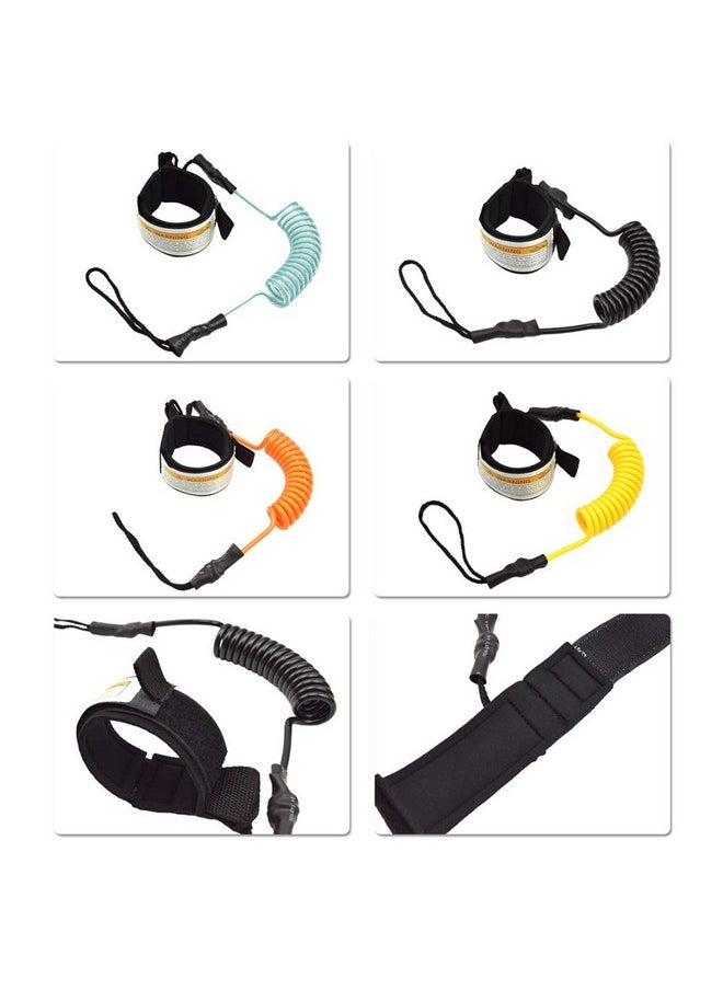 Tookie - Surfboard Leash, Coiled Sup Leash Leg Rope, Straight Surf Board Leg Rope, Elastic Safety Outdoor Sup Strap Surfing Leash Rope Adjustable Tpu Wrist Coil Leg Foot Rope(Yellow) - Image 1