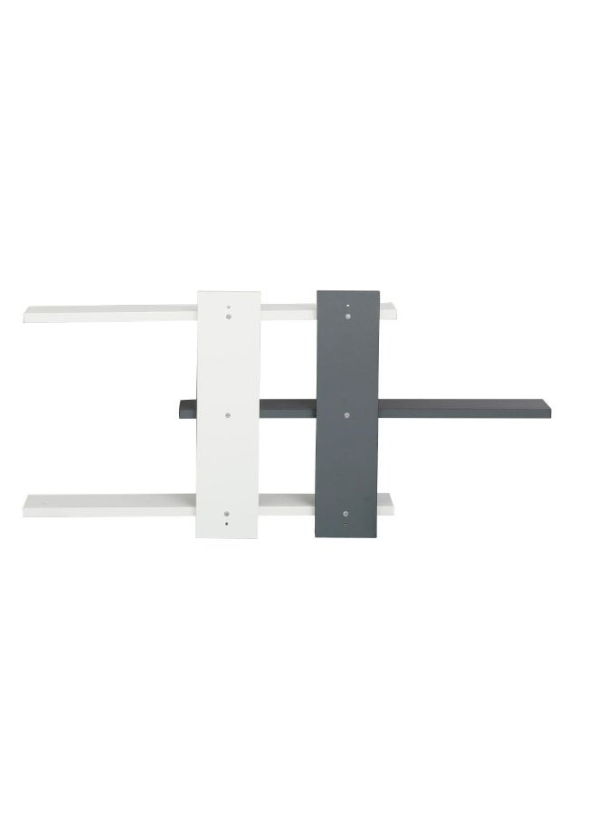 DANUBE HOME رف حائط ثلاثي الطبقات من كوليس - حل تخزين أنيق من الخشب الهندسي الأبيض لغرفة المعيشة، 85 سم طول x 11.5 سم عرض x 40 سم ارتفاع، مثالي لتزيين المنزل، تنظيم وعرض العناصر - Image 4