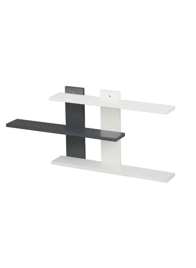 DANUBE HOME رف حائط ثلاثي الطبقات من كوليس - حل تخزين أنيق من الخشب الهندسي الأبيض لغرفة المعيشة، 85 سم طول x 11.5 سم عرض x 40 سم ارتفاع، مثالي لتزيين المنزل، تنظيم وعرض العناصر - Image 2