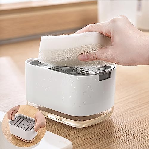 RUFCRIL Soap Pump Dispenser and Sponge Holder, 10oz / 300ml Dish Soap Dispenser for Kitchen,Black - Image 5